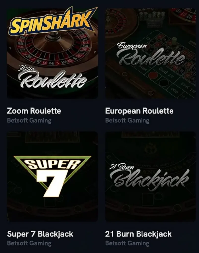 Spin Shark Live Games